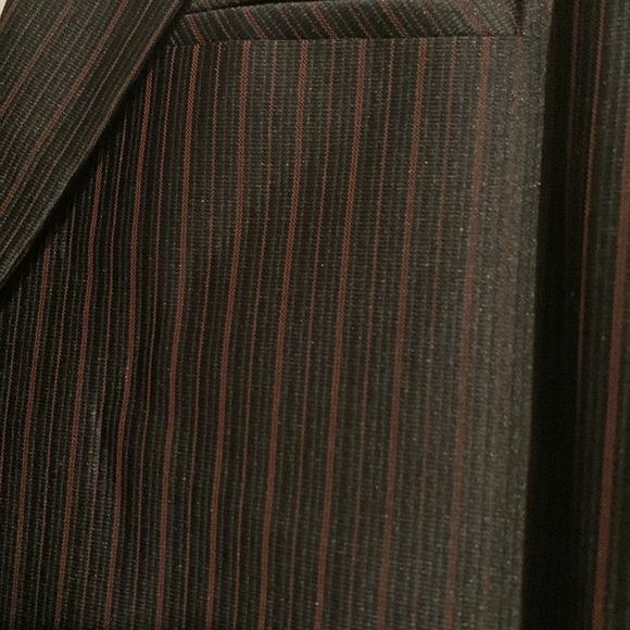 Formal Suit Jacket Black W/ red pinstripe sheen look CLASSY.. - Picture 3 of 10